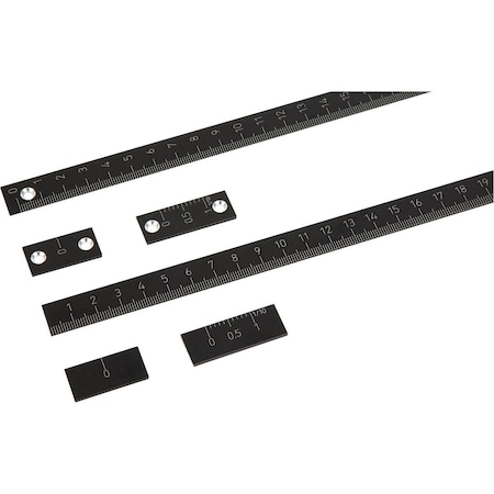 Scale Self Adhesive, Horizontal L=750 15X2, T=1 Mm, Aluminum Anodized, Zero Point Left, Scale Bottom